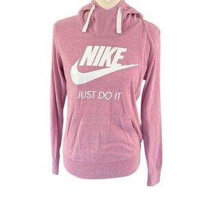 Nike Pink Hoodie Longsleeve Lightweight Activewear Top Organic Cotton Women’s M